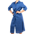 30th Anniversary Langes Leinenkleid Blau
