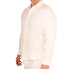 30th Anniversary pellava miesten pitkähihainen paita valkoinen