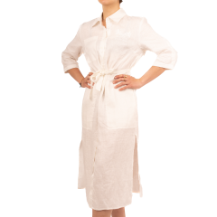 30th Anniversary pellava naisten pitkä mekko valkoinen